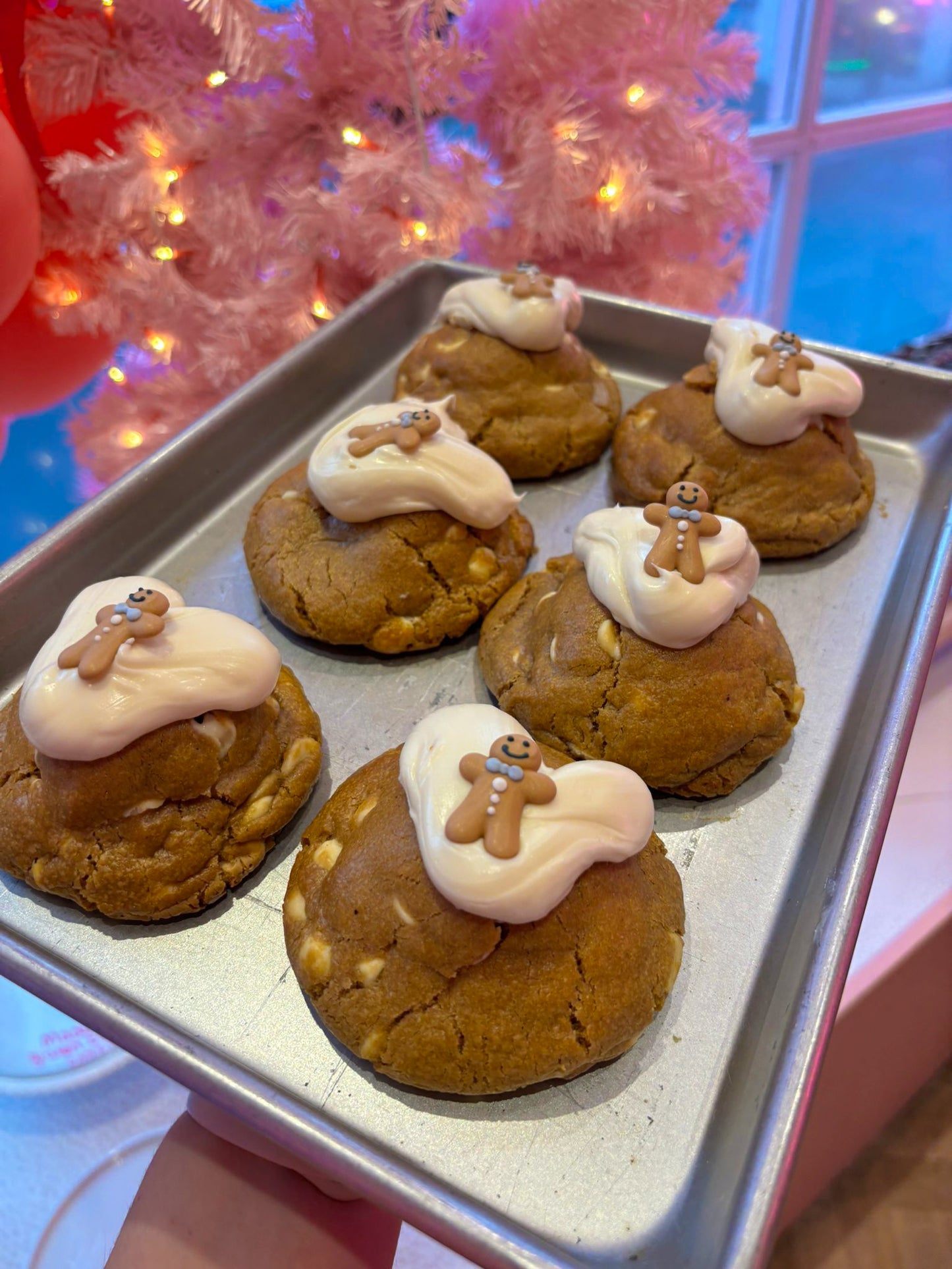 White Chocolate Stuffed Gingerbread Cookie